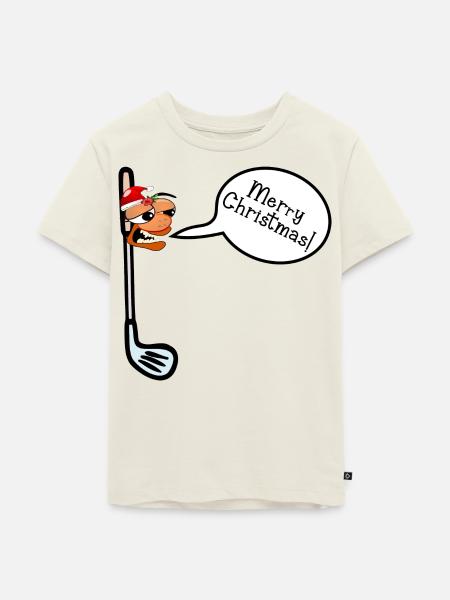 Frohe Weihnachten Golf - Kinder Premium Bio T-Shirt - Naturweiß