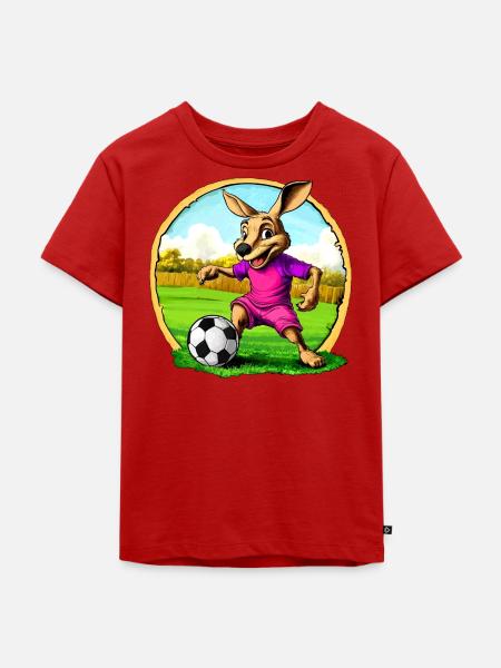 Fussball Kängurus - Kinder Premium Bio T-Shirt - Rot