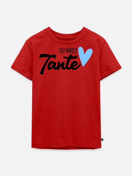 Tante werden - Kinder Premium Bio T-Shirt - Rot