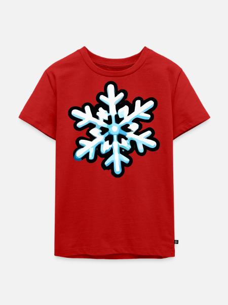 Klarblaue Schneeflocke Farbexplosion - Kinder Premium Bio T-Shirt - Rot