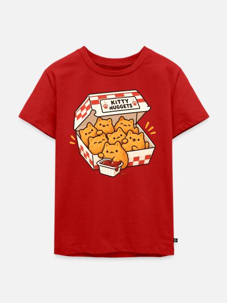 Kitty Nuggets Box - Kinder Premium Bio T-Shirt - Rot