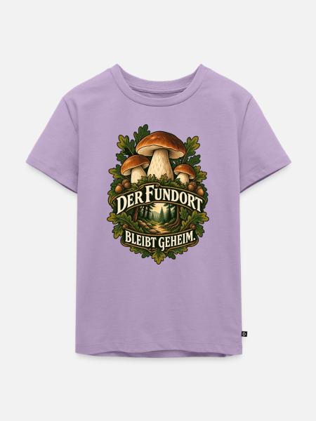 Fundort bleibt geheim Pilzwald - Kinder Premium Bio T-Shirt - Lavendel