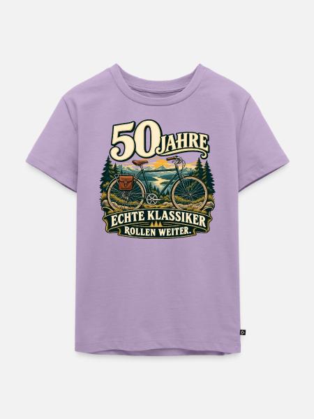 50 Jahre Echte Klassiker Fahrrad - Kinder Premium Bio T-Shirt - Lavendel