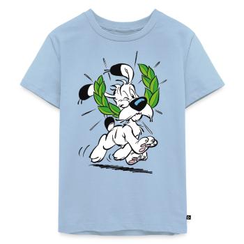 Asterix & Obelix Idefix Mit Lorbeerkranz - Kinder Premium Bio T-Shirt - Hellblau - Vorne - AI Model Kid Male (0cm)