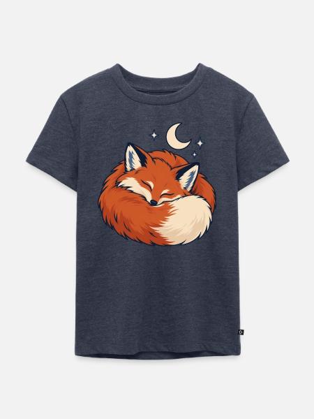 Schlafender Fuchs Sternennacht - Kinder Premium Bio T-Shirt - Jeansblau 