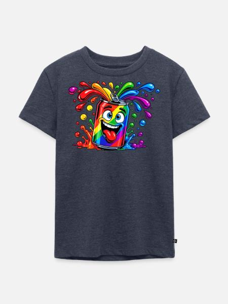 Regenbogen Dose Spaß - Kinder Premium Bio T-Shirt - Jeansblau