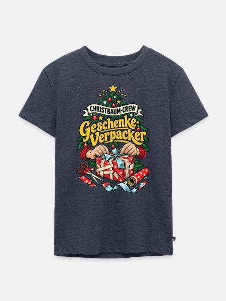 Christbaum-Crew Geschenke-Verpacker - Kinder Premium Bio T-Shirt - Jeansblau 