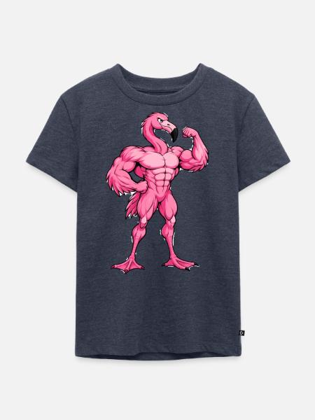 Pink Flamingo Fitness - Kinder Premium Bio T-Shirt - Jeansblau