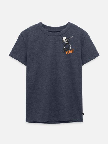 Halloween Skelett Boo yeah  - Kinder Premium Bio T-Shirt - Jeansblau 