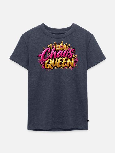 Chaos Königin Graffiti Krone - Kinder Premium Bio T-Shirt - Jeansblau 