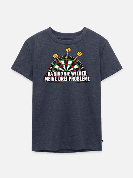 Dreiprobleme Dart Spruch - Kinder Premium Bio T-Shirt - Jeansblau 
