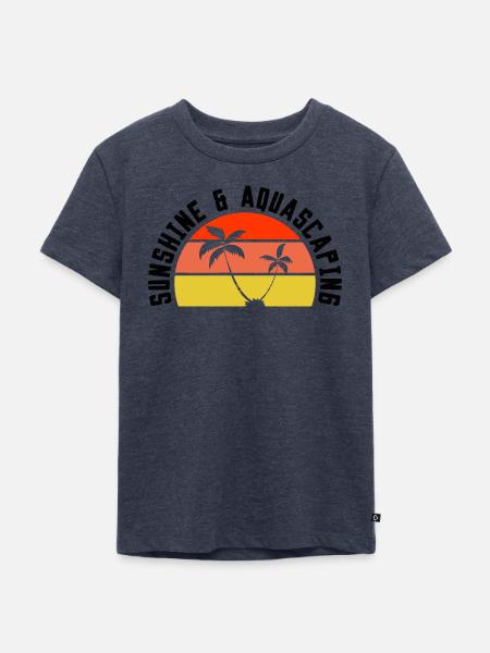 Sunshine Aquascaping Retro - Kinder Premium Bio T-Shirt - Jeansblau