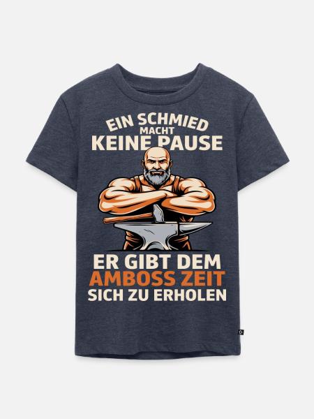 Schmiedekraft am Amboss - Kinder Premium Bio T-Shirt - Jeansblau 
