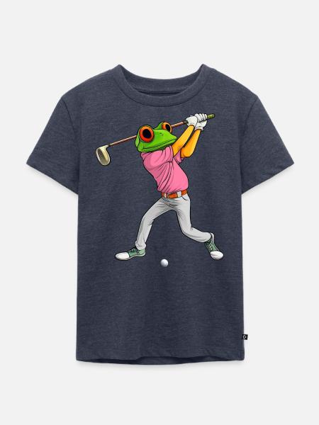 Golf Frosch - Kinder Premium Bio T-Shirt - Jeansblau
