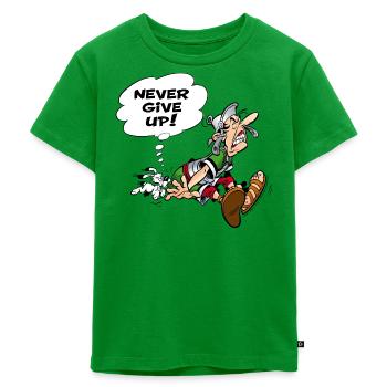 Asterix & Obelix geben niemals auf - Kinder Premium Bio T-Shirt - Grün - Vorne - Hailey (125cm)
