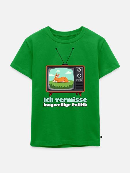 Ich vermisse langweilige Politik - Kinder Premium Bio T-Shirt - Grün