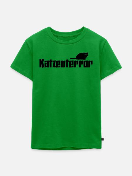 Katze - Kinder Premium Bio T-Shirt - Grün