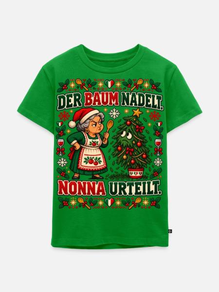 Der Baum nadelt. Nonna urteilt. - Kinder Premium Bio T-Shirt - Grün