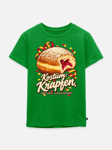 Kostüm Krapfen Fasching - Kinder Premium Bio T-Shirt - Grün