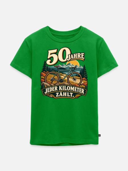 50 Jahre – Jeder Kilometer zählt - Kinder Premium Bio T-Shirt - Grün