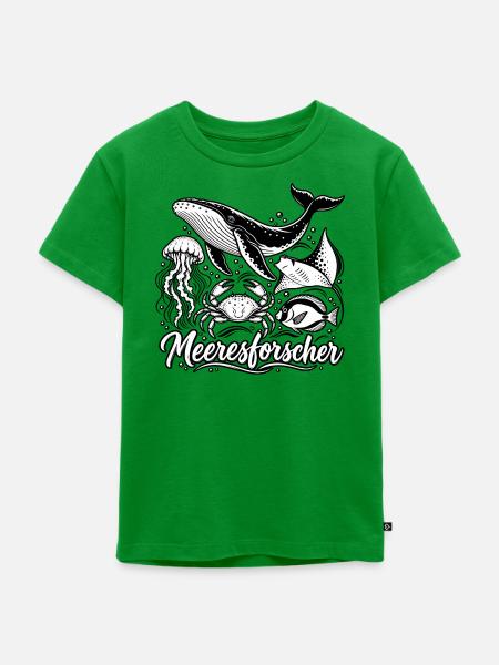 Meeresforscher Meerestiere  Kopieren - Kinder Premium Bio T-Shirt - Grün