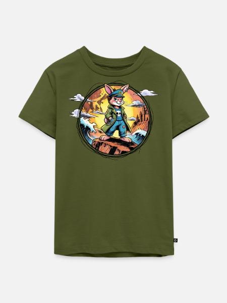 Käpt’n Hoppel Piratenabenteuer - Kinder Premium Bio T-Shirt - Khaki
