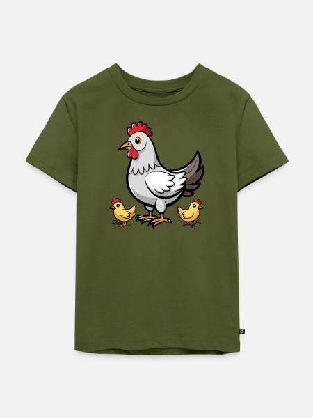 Huhn mit Küken - Kinder Premium Bio T-Shirt - Khaki