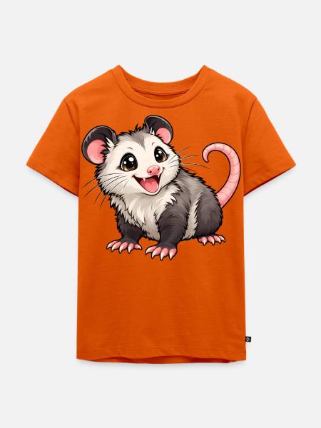 Kawaii Opossum – Süßer Beutelratten-Charme - Kinder Premium Bio T-Shirt - Orange