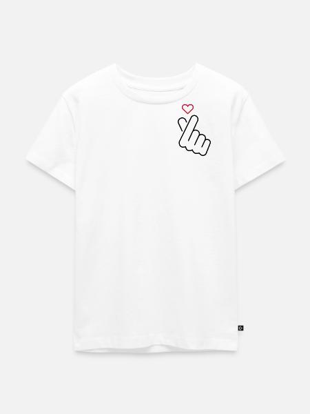 Koreanisches Handzeichen Herz - Liebe - Kinder Premium Bio T-Shirt - Weiß
