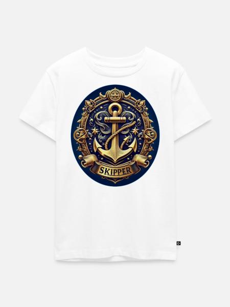 Skipper Logo - Kinder Premium Bio T-Shirt - Weiß