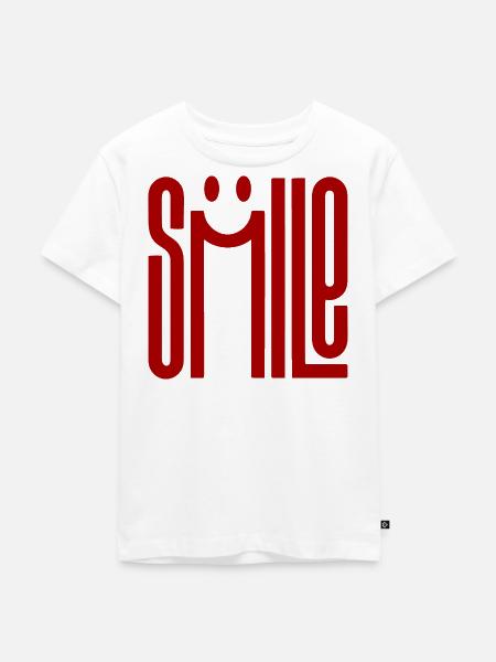 Lächeln - Kinder Premium Bio T-Shirt - Weiß