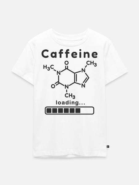 Koffein-Ladende Chemische Formel - Kinder Premium Bio T-Shirt - Weiß