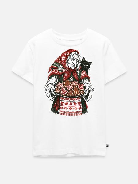 Weihnachts-Baba Yaga Lebkuchen-Design - Kinder Premium Bio T-Shirt - Weiß