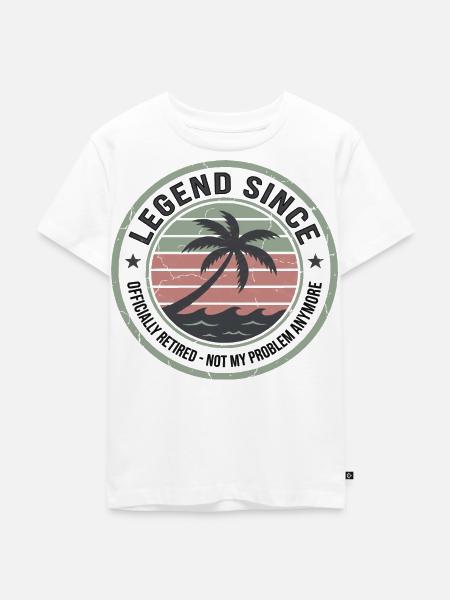 Retro Palmeninsel Sunset - Kinder Premium Bio T-Shirt - Weiß