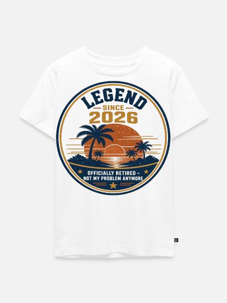 Legend Sunset 2026 Retirement - Kinder Premium Bio T-Shirt - Weiß