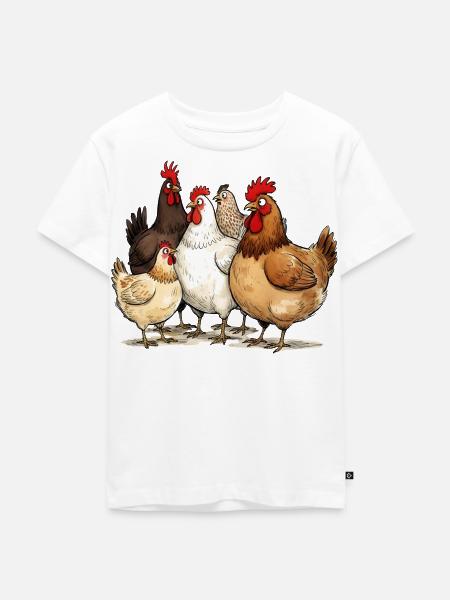 Hennentruppe am Hof Hühner-Flüsterer - Kinder Premium Bio T-Shirt - Weiß