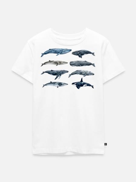 Wale der Welt - Kinder Premium Bio T-Shirt - Weiß