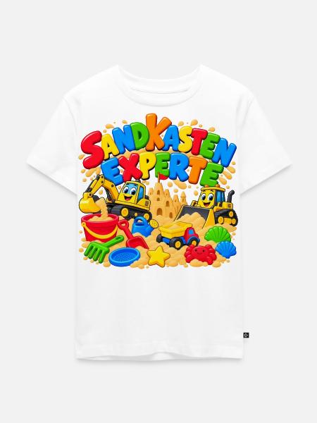 Sandkasten Experte - Kinder Premium Bio T-Shirt - Weiß