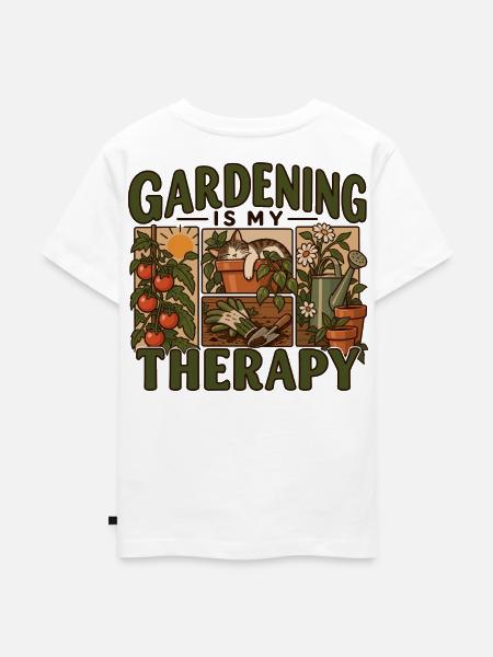 Gardening Is My Therapy - Kinder Premium Bio T-Shirt - Weiß