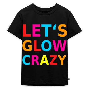Let‘s Glow Crazy Retro Neon Party Schwarzlicht - Kinder Premium Bio T-Shirt - Schwarz - Vorne - Mikhail (115cm)