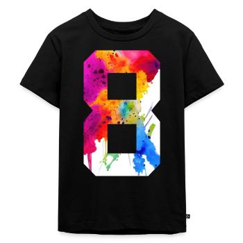 NUMMER 8 JAHRE ALT 8. GEBURTSTAG - Kinder Premium Bio T-Shirt - Schwarz - Vorne - Mikhail (115cm)