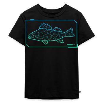 Barsch Angeln Fisch Polygon Barsch Angler - Kinder Premium Bio T-Shirt - Schwarz - Vorne - Mikhail (115cm)