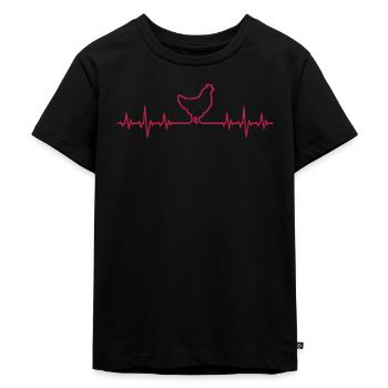 Huhn Henne - Kinder Premium Bio T-Shirt - Schwarz - Vorne - Mikhail (115cm)