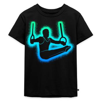 Turner Gymnastik Ringeturnen Kinder Herren Turnen - Kinder Premium Bio T-Shirt - Schwarz - Vorne - Mikhail (115cm)
