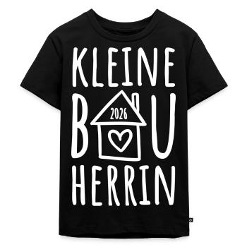 Kleine Bauherrin 2026 - Kinder Premium Bio T-Shirt - Schwarz - Vorne - Mikhail (115cm)