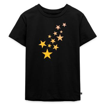 Stern Sternchen Muster Sternenhimmel - Kinder Premium Bio T-Shirt - Schwarz - Vorne - Mikhail (115cm)