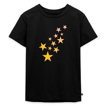 Stern Sternchen Muster Sternenhimmel - Kinder Premium Bio T-Shirt - Schwarz - Vorne - Mikhail (115cm)