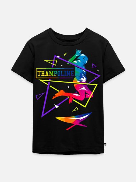 Schwungvolle Trampolin Akrobatin - Kinder Premium Bio T-Shirt - Schwarz
