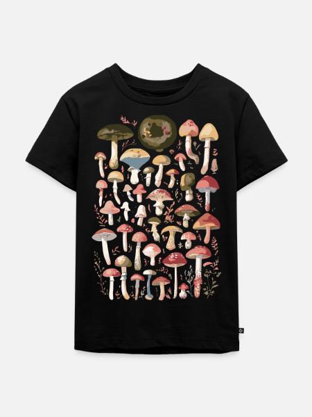 Pilze Waldpilze Pilzsammler - Kinder Premium Bio T-Shirt - Schwarz