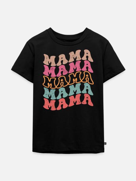 Wellige Regenbogen-Mama - Kinder Premium Bio T-Shirt - Schwarz
